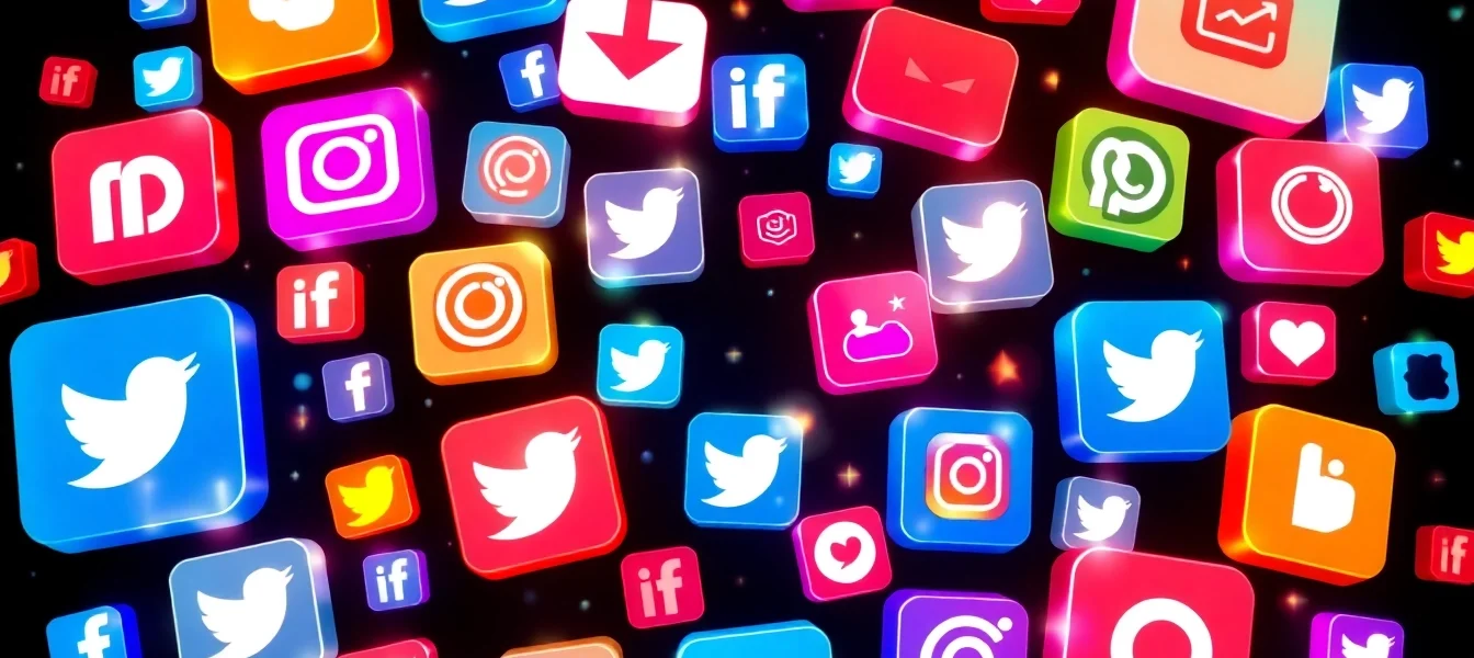 Social Platform News highlights social media trends with vibrant icons and dynamic visuals for