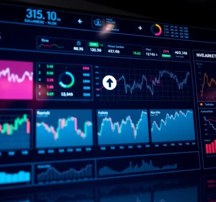 UK Stock Market News updates with financial charts and data analytics showing market trends
